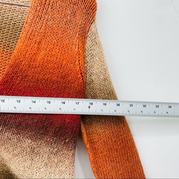 J. Jill Red Orange Ombre One Button Wool Blend Sweater Cardigan XS - Picture 6 of 7